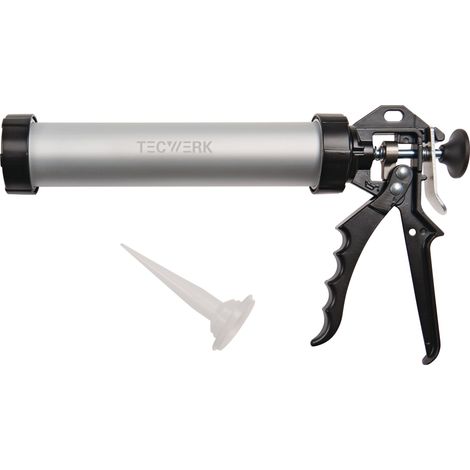 Pistola de calafateo manual profesional cerrada para cartuchos de 310ml/ bolsas de hasta 400ml TECWERK (1/2)