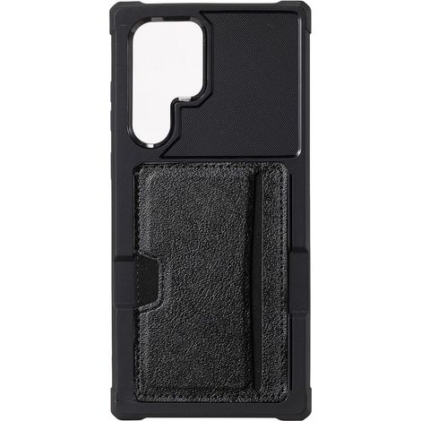Coque arrière rigide avec compartiment de rangement pour Samsung Galaxy S22 Ultra - Noire - Étui de protection (1/5)