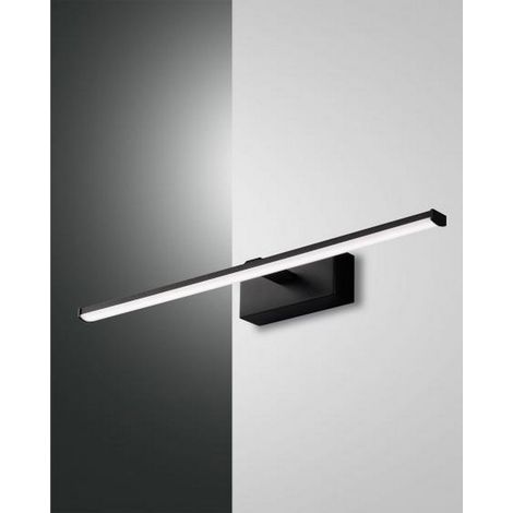 Applique Murale Led Intégrée Nala 10 W 1200 Lm 3000 K Ip44, Structure En Métal Et Méthacrylate, Couleur Noire, Design Moderne Et Élégant