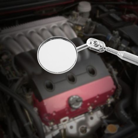 Miroir d'inspection télescopique - Lentille ronde télescopique pour voiture - Pour l'électronique et l'atelier - Couvercle de poignée (1/5)