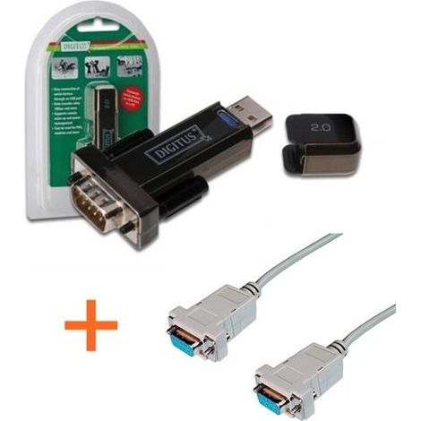 Digitus convertitore USB a seriale RS232 + Cavo null modem 9 pin compatibile Bentel - DI001