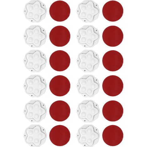 Roue pivotante auto-adhésive, Rotation à 360 °, roulette ABS à haute charge pour appareils de meubles, perles de colle blanche, 12 pièces (1/5)