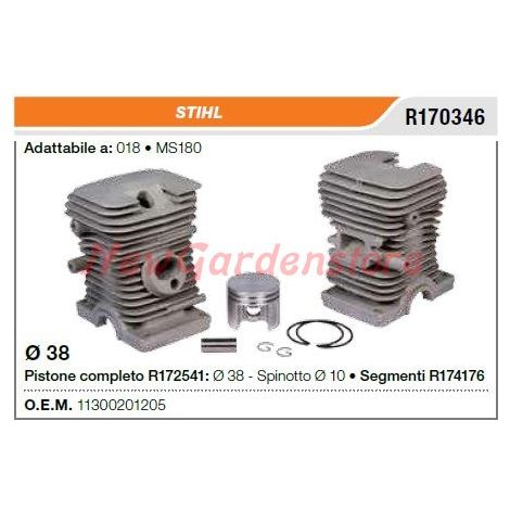 Cilindro pistone segmenti STIHL motosega 018 MS180 R170346