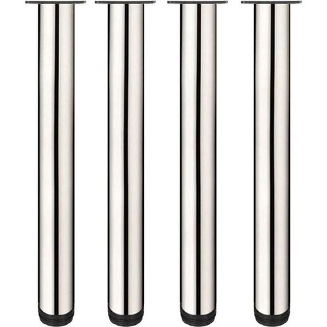 4x Pieds de Meuble Reglable Pieds de Table en Acier Inoxydable avec Vis - 50cm (1/4)