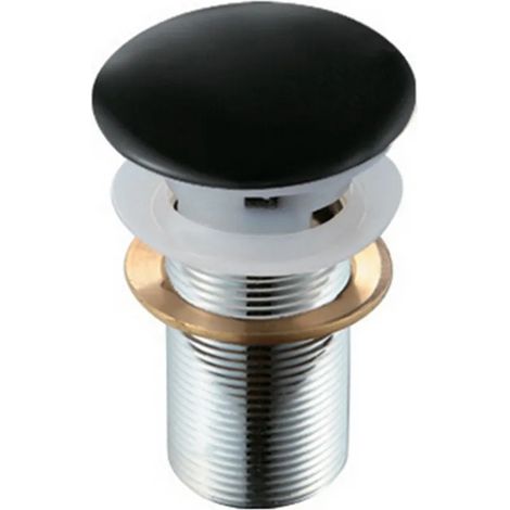 Piletta click clack con tappo nero lucido in ceramica senza troppopieno (1/4)