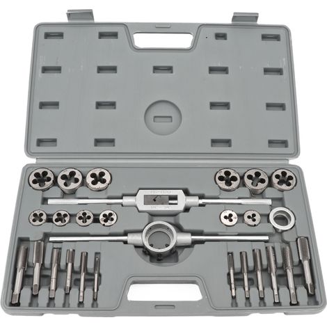 Kit de taraudage métrique M5-M16, jeu d'outils de filetage à dents fines et grossières, avec accessoires complets. (1/5)