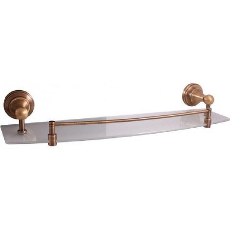 Etagère murale de douche avec rail rétro MORAVA en laiton bronze 50x14x7,6 cm (1/2)