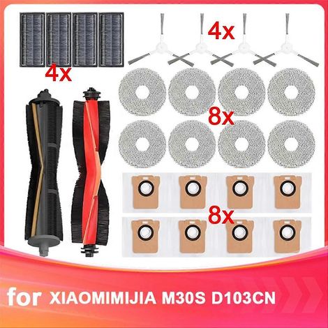 Pour aspirateurs robots Xiaomi Mijia M30S D103CN : consommables pour brosse principale, chiffon, filtre et brosse latérale. (1/5)