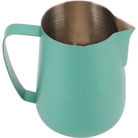 Tasse à mousser le lait en acier inoxydable 420 ml/14 oz, multifonctionnelle, verte (1/5)