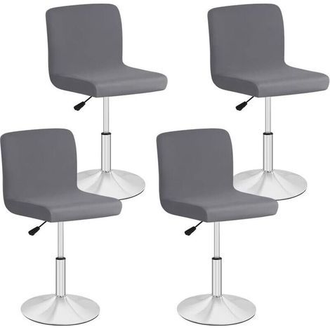 YMYNY 4er-Set Barhockerbezüge für Esszimmer, abnehmbarer und waschbarer Barhockerbezug, dehnbarer Bezug für drehbare Barhocker, kurzer Hocker (Grau) (1/5)