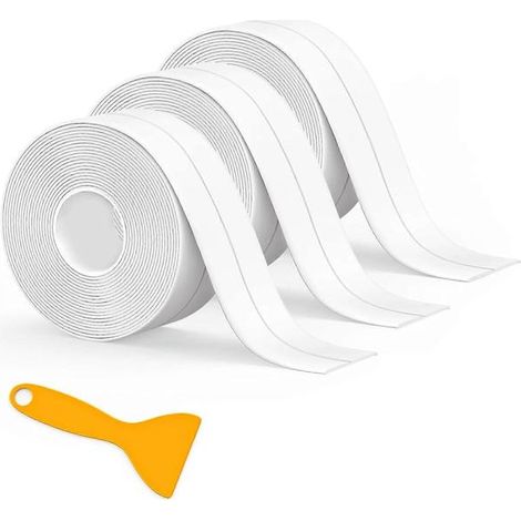 Wasserdichtes, selbstklebendes Dichtungsband, 3 Rollen, für WC, Badewanne, Küche, Bad, Boden und Wand (1/5)