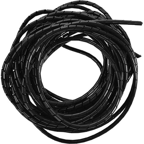 Spiral Cable Wrap, 2M 6mm Noir Spiral Wire Wrap Tube PC Manage Cable Cord Covers Bundle Sleeve Hose for Computer Electrical Wire Organizer (1/5)