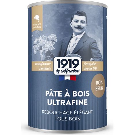 Pâte à bois parquet & tous bois - 350g Bois Brun - PV contact alimentaire - Pâte à bois ultrafine 1919 by Mauler