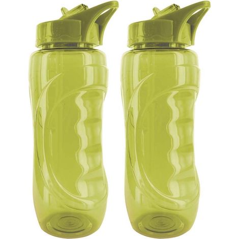 Gourde de sport bouchon avec paille 900 ml (Lot de 2) Vert
