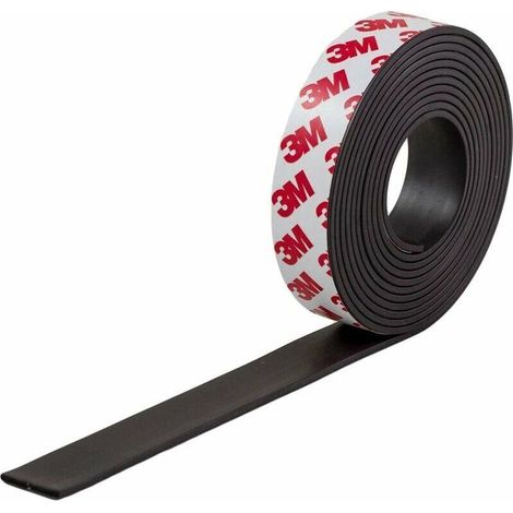 Bande magnétique adhésive avec Colle 3M Bande souple aimantée autocollante pour organiser, Largeur x épaisseur x longueur 20 mm x 2,0 mm x 10 m (1/5)
