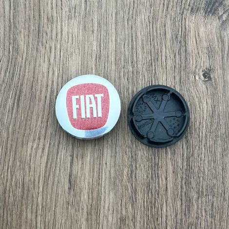 Cache-moyeu pour FIAT Abarth 500 Marea Multipl Viaggio, 4 pièces, 50 mm [Argent Rouge Fiat]