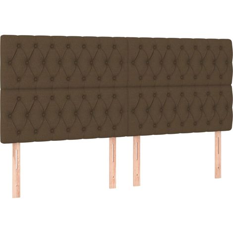Maison Exclusive - Testiera Marrone Scuro 200x7x118/128 cm Tessuto (1/5)