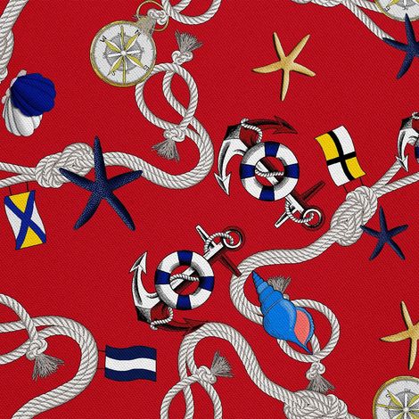 TISSUS DÉCORATIFS D'EXTÉRIEUR OXFORD - Motif ancres et bouées de sauvetage I DX354 (1/5)