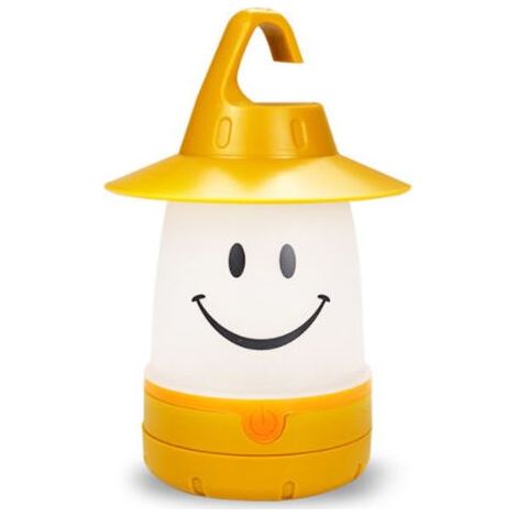 Lampe mit lachendem Gesicht, kreatives Accessoire für Kinderzelte, Campinglampe, gelb, Batterien nicht enthalten (1/4)