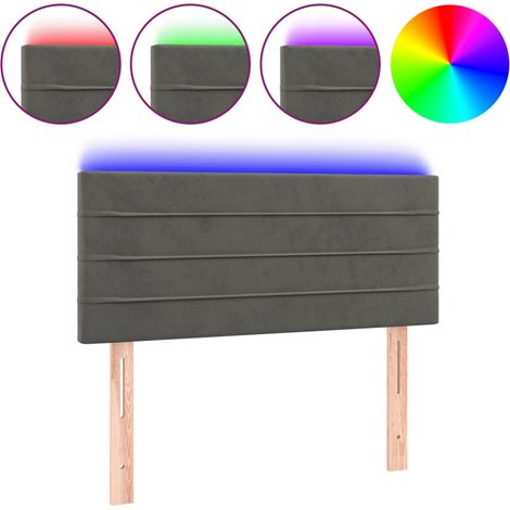 Testiera Testata del letto a LED Grigio Scuro 80x5x78/88 cm in Velluto (1/5)