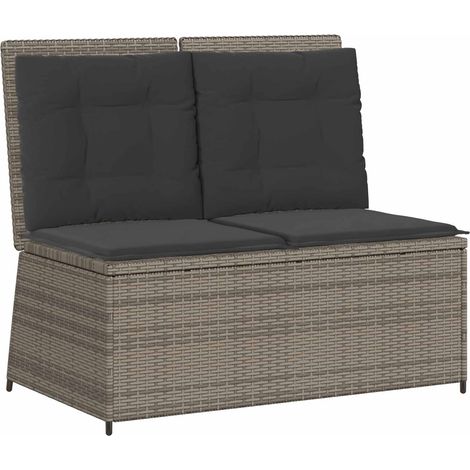 Maison Exclusive - Gartenbank Grau Poly-Rattan