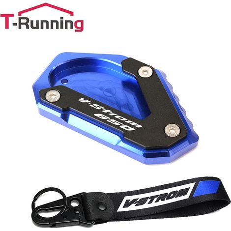 (Kit 650 Bleu) Compatible avec les motos SUZUKI V-STROM 650/XT 1000 DL1000 VSTROM 650 DL650 1050 : béquille latérale, extension et plaque de support maxpower (1/4)