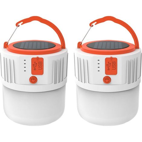 Lamp of camping rechargeable to energy solar, for the outdoor LED lamp of camping, lamp of tent emergency, white, size average.vingt-quatrelampe,2Item (1/5)