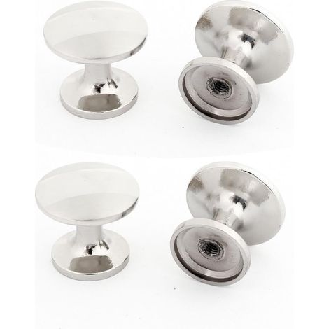 4 PCS Schrank-Zubehör Schublade CABINET Silber Tone Metall Round Knöpfe Knob Griff (1/2)