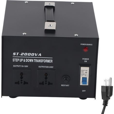 Convertisseur de tension AC 2000W 110V‑220V monophasé, transformateur électrique ST‑2000VA avec prise américaine (1/5)