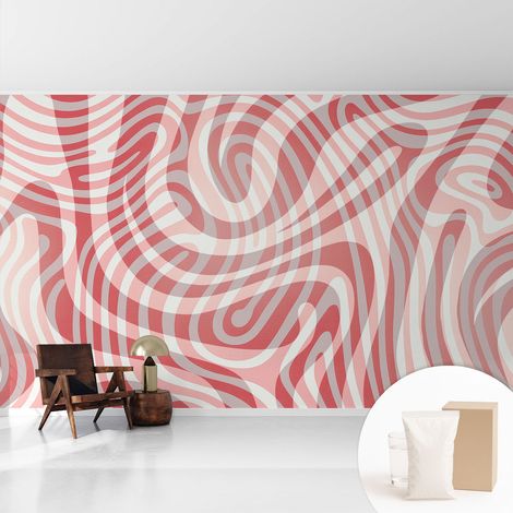 Papier peint intissé avec imprimé installation simple qualité excellente sans désordre - Colle incluse gratuite Lignes ondulées 416x254 cm (1/5)