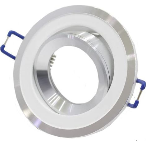 Incasso per faretto in acciaio porta faretto orientabile tondo supporto per faretti Ø 72 mm silve/bianco