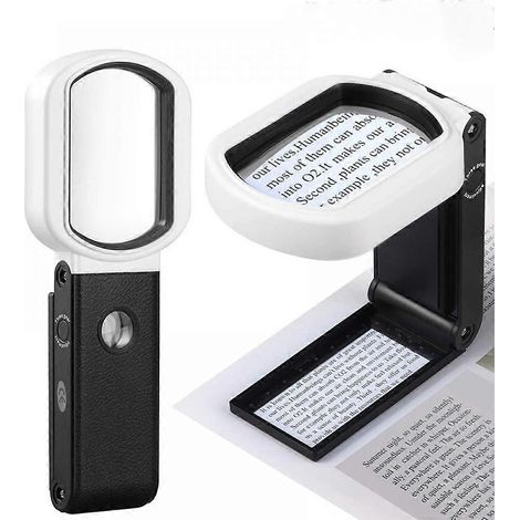 Loupe avec éclairage, grossissement 25x et 10x, rechargeable, à main ou sur pied, pour la lecture, l'inspection et l'examen des bijoux. Idéale pour la lecture, l'inspection et l'étude des bijoux. (1/5)