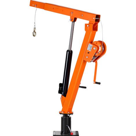 Mophorn Grúa montada en camión, capacidad de 907,2 kg, operación manual, incluye cabrestante manual y gato hidráulico de 12 T, pluma telescópica con rotación de 360° y diseño plegable (1/5)