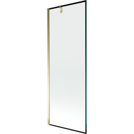 Mexen Next paravento per doccia a 1 anta 70 x 150 cm, cornice nera, oro - 895-070-000-00-70-50