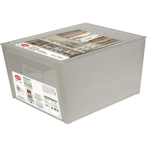 Snips Stapelbarer Schuhbox-Organizer aus Kunststoff, 37 x 27,7 x 19 cm, transparent, hergestellt in Italien (1/5)