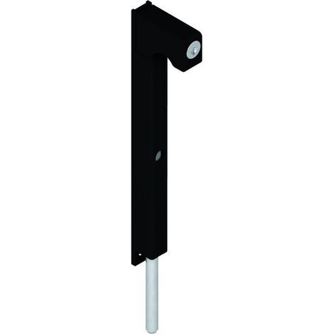 Verrou applique à clés + tige en inox L500mm laqué noir RAL9005S - LA CROISEE DS - DS6972-013