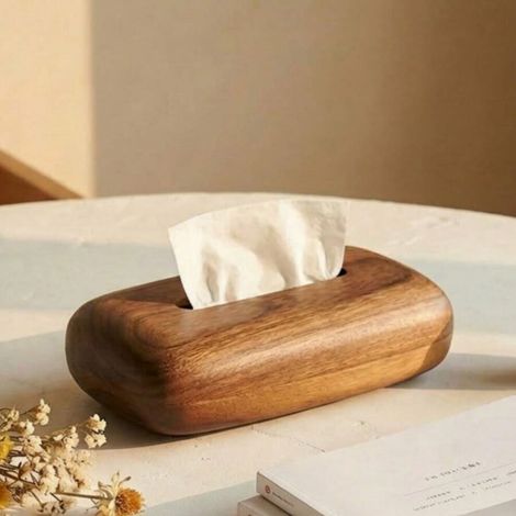 Porta fazzoletti magnetico in noce, contenitore da scrivania minimalista in stile nordico, adatto per il soggiorno e l'arredamento di casa.