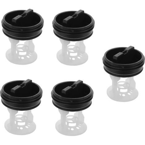 5 Pièces Accessoires De Machine à Laver Pompe De Vidange Lave-linge Bouchon D'étanchéité Machine à Laver Ensemble De Filtre De Pompe Bouchon De Tuyau De Vidange Plastique,5.25.26.2cm (1/5)
