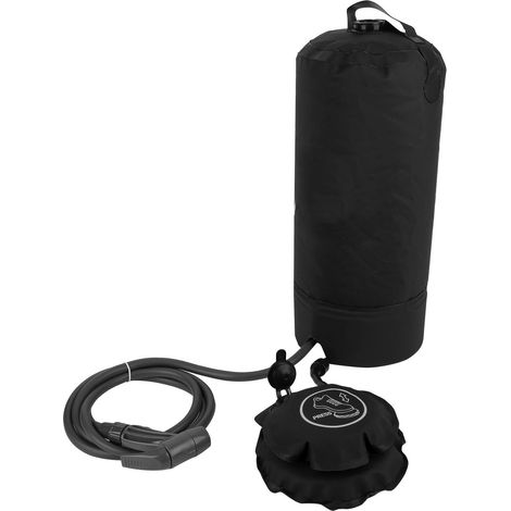 Outdoor-Duschset (11 l) für Camping und Wandern, tragbarer Duschsack mit Duschkopf und Schlauch, Schwarz (1/5)