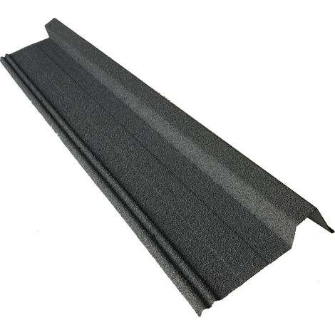 Rive gauche / droite 920 mm pour panneau tuile facile en acier galvanisé aspect granulé minéral - Coloris - Gris anthracite mat, Longueur - 920 mm