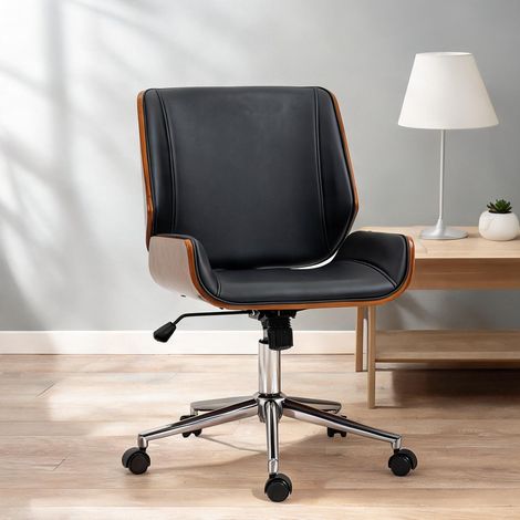 Chaise de bureau coloris noir en bonded cuir 53 x 60 x 96 cm (1/5)