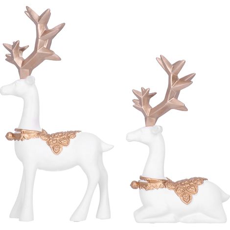 Sculpture de cerf en résine, style nordique géométrique, debout ou assis, ornement de table (1/5)