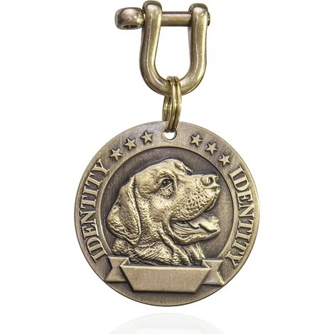 Médaille D'identification En Laiton En Forme De Tête D'animal Domestique, Médaille Pour Chien Et Chat, Jusqu'à 5 Lignes De Texte Personnalisé, Anti-Perte, 1 Pièce (A-Labrador Retriever)