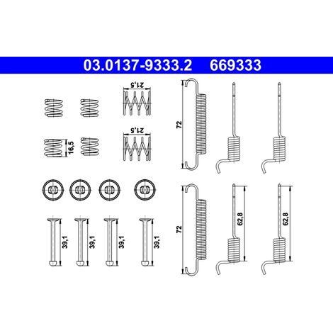 Kit d'accessoires, mâchoires de frein de stationnement ATE 03.0137-9333.2 KIA