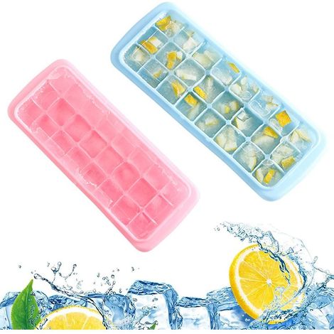 Eisform – Flexibles Silikon mit Deckel – Stapelbar – 24 Mulden pro Form – Für Eiscreme, Joghurt, Früchte – 1 Stück (1/5)