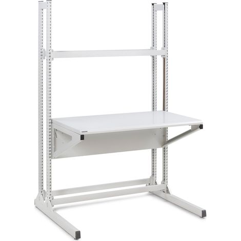 Arbeitstisch 115 x 70 x 193 cm Packtisch Stahl höhenverstellbar Packtisch Federmechanismus Grau (1/5)