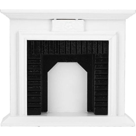 Cheminée blanche miniature à l'échelle 1:12, maison de poupée en bois, décor féerique, accessoires de mobilier pour mini-maisons de poupée, cadeaux éducatifs pour enfants, garçons et filles (1/3)