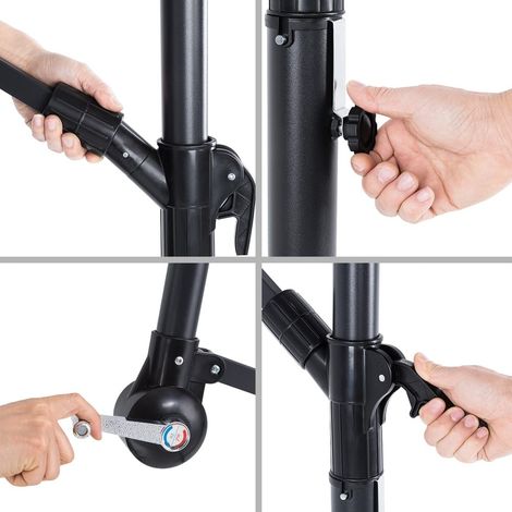 Sombrilla solar LED para patio de 330 cm, protección UV 30+, repelente al agua (1/5)