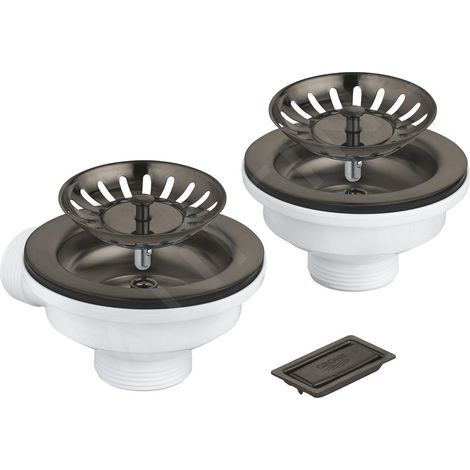 Grohe Accessoires - Garniture de vidage pour évier, Hard Graphite brossé 40997AL0