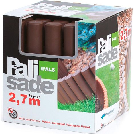 Prosperplast Palisade borde de borde de césped de 2,7 m, bordillo de piedra, marrón, 31 x 28 x 26,6 cm, IPAL5-R222 (1/2)